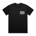 Black t-shirt with 'Broken Mirror Architects' print across the front