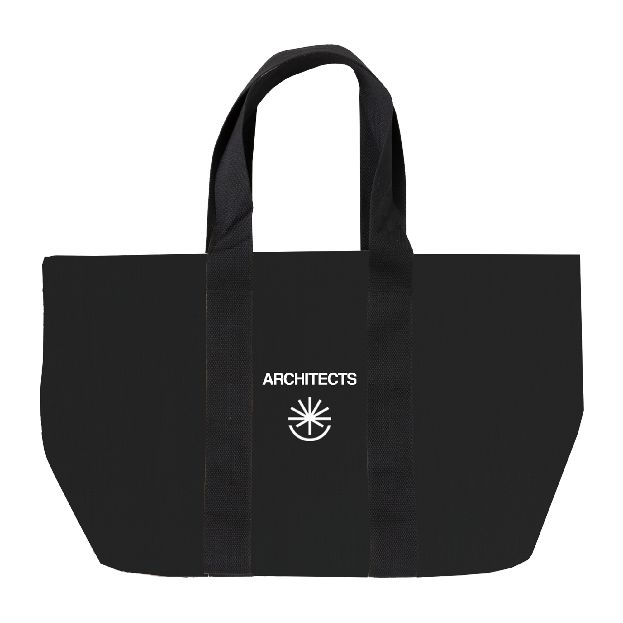 Black tote bag with 'ARCHITECTS' logo across the middle
