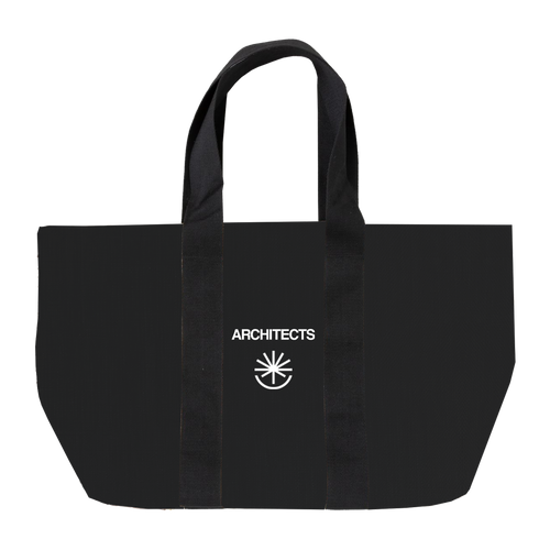 Black tote bag with 'ARCHITECTS' logo across the middle