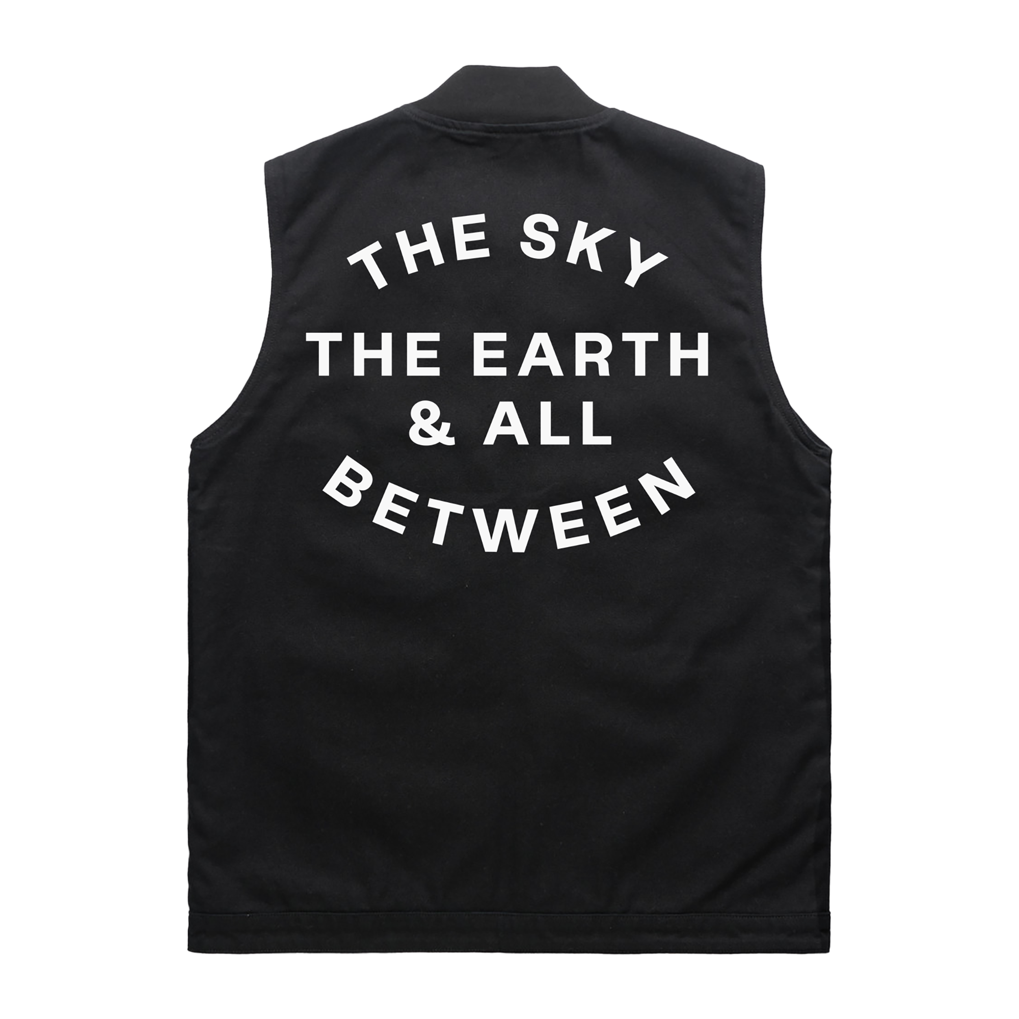 The Sky The Earth Text Black Vest