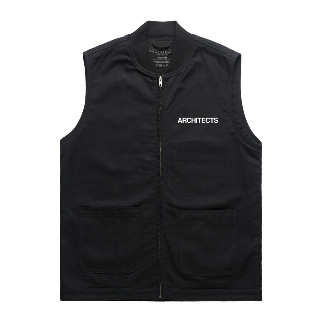 The Sky The Earth Text Black Vest