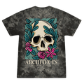 Floral Skull Black Tye Dye T-Shirt