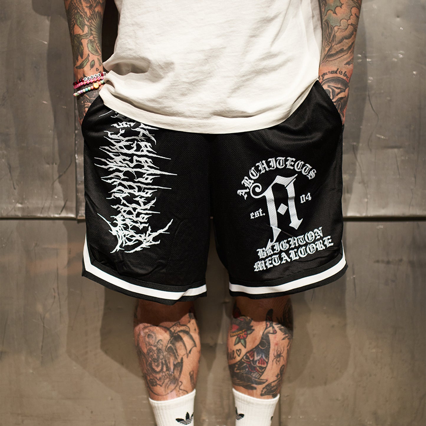 Black Metal Logo Mosh Shorts