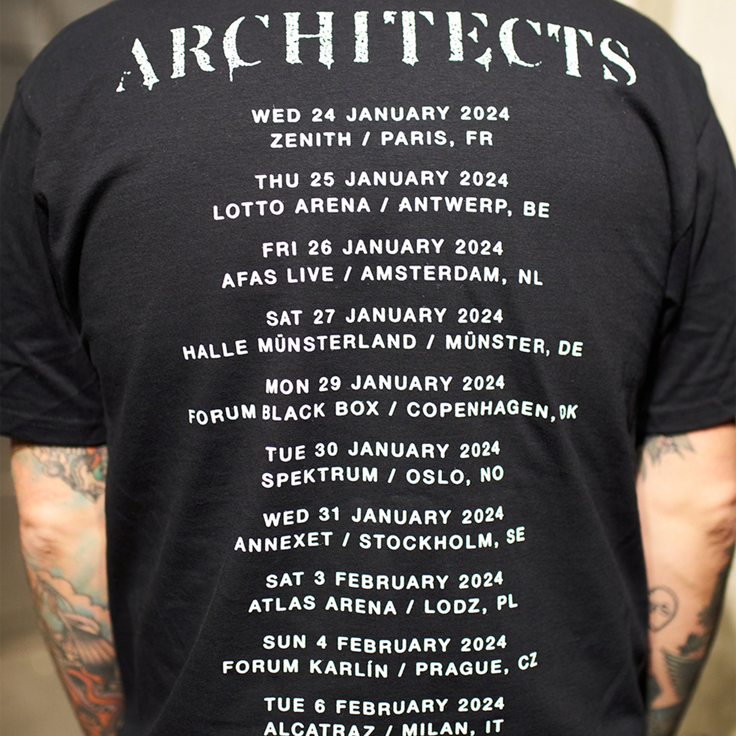 Architects 2024 EU Tour Black T-Shirt